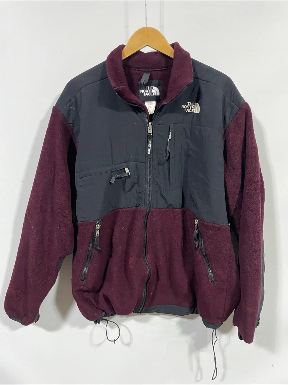 The North Face Men's Maroon and Black Denali Performance Fleece Jacket